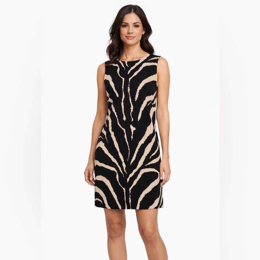 Loft size 6 animal print sleeveless sheath dress